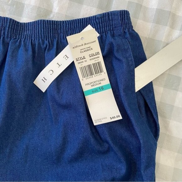 Alfred Dunner trouser pants jeans straight high rise elastic waist stretch 16 - Picture 5 of 8